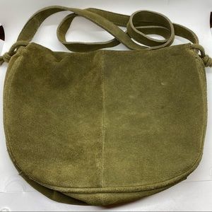 Urban Outfitters Suede Crossbody Mossy Green Purse Leather